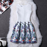 2XL New Brand Spring Summer Plus Size Women Print Floral Vest Dress Sleeveless A Line Party Fashion Dresses Vestido De Festa Hot