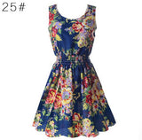 22 Colors New Summer Women Tank Chiffon Beach Vestido Sleeveless T-shirts Floral Vestidoes M L XL XXL