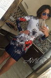 New Autumn Style Sheath Dresses Casual Ladies dress Women clothing elegant sexy fashion o-neck printed dresses