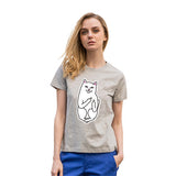 SexeMara 2016 New Summer Pocket Harajuku Cat Lovers Women Top Short-sleeve T shirt  Sweet Style Black/White/Grey Plus Size